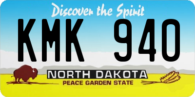 ND license plate KMK940