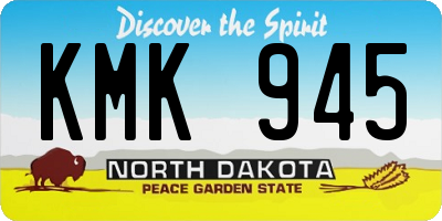 ND license plate KMK945