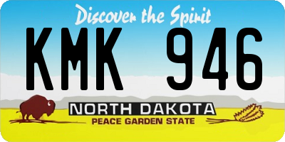 ND license plate KMK946