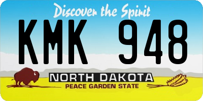 ND license plate KMK948