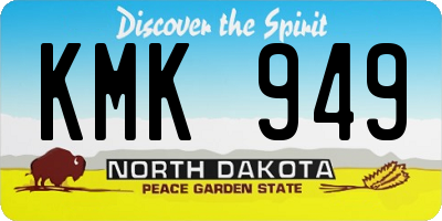 ND license plate KMK949