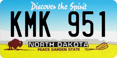 ND license plate KMK951