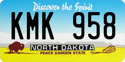 ND license plate KMK958