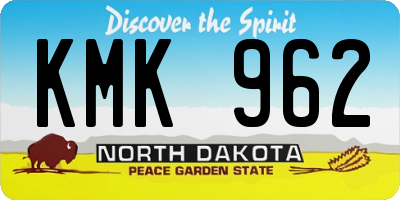 ND license plate KMK962