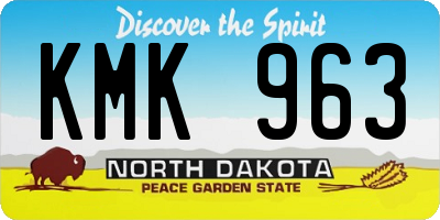 ND license plate KMK963
