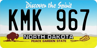 ND license plate KMK967