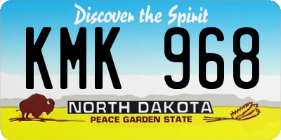 ND license plate KMK968