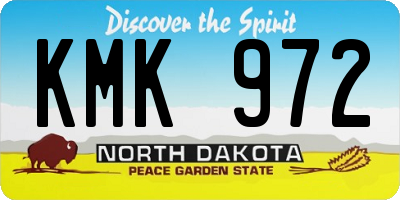 ND license plate KMK972
