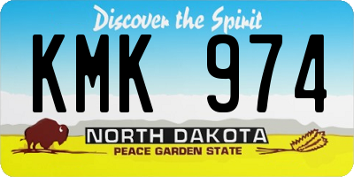 ND license plate KMK974