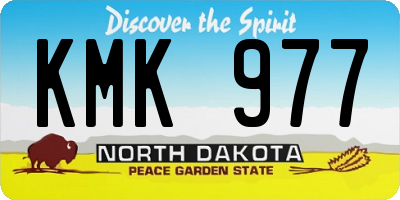 ND license plate KMK977