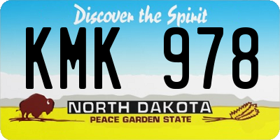 ND license plate KMK978