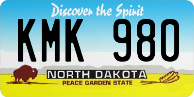 ND license plate KMK980