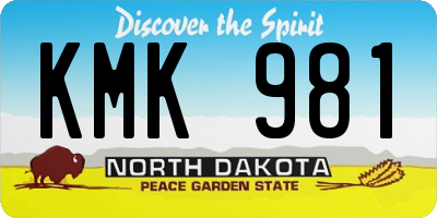 ND license plate KMK981