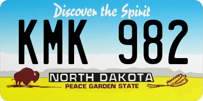 ND license plate KMK982