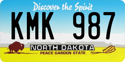 ND license plate KMK987