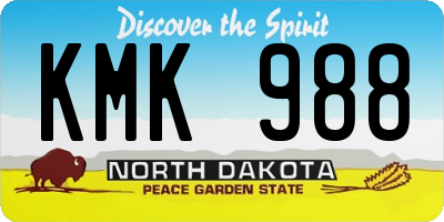 ND license plate KMK988