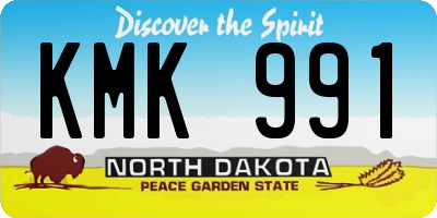 ND license plate KMK991