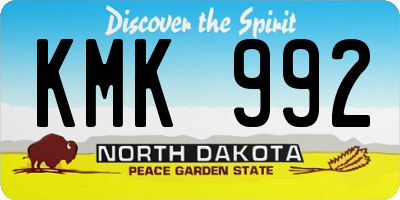 ND license plate KMK992