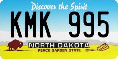 ND license plate KMK995