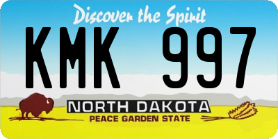 ND license plate KMK997