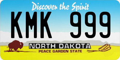 ND license plate KMK999