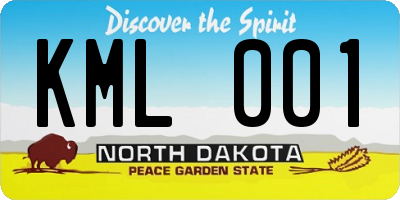 ND license plate KML001