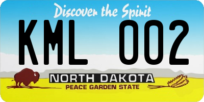 ND license plate KML002