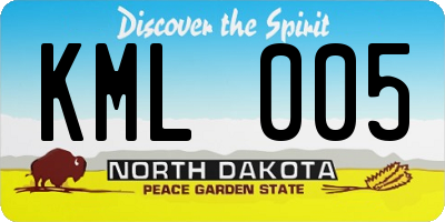 ND license plate KML005