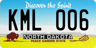 ND license plate KML006