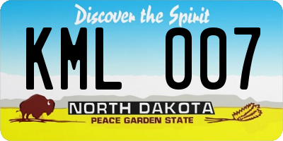ND license plate KML007