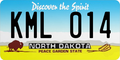 ND license plate KML014