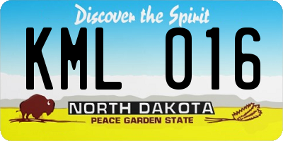 ND license plate KML016
