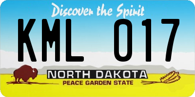 ND license plate KML017