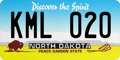 ND license plate KML020