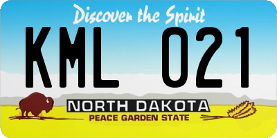 ND license plate KML021