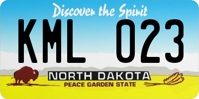 ND license plate KML023