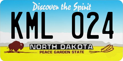 ND license plate KML024