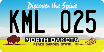 ND license plate KML025