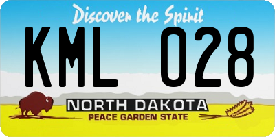 ND license plate KML028