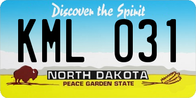 ND license plate KML031