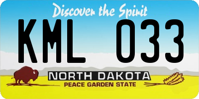 ND license plate KML033