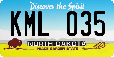 ND license plate KML035