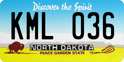 ND license plate KML036