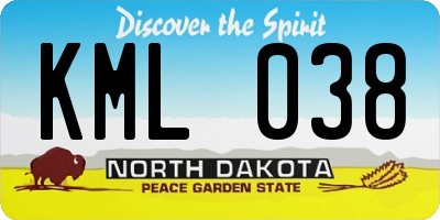 ND license plate KML038