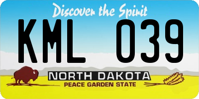 ND license plate KML039