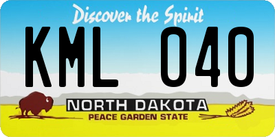 ND license plate KML040
