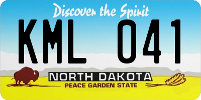 ND license plate KML041