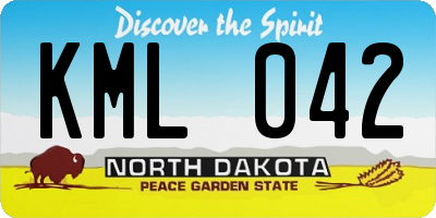 ND license plate KML042