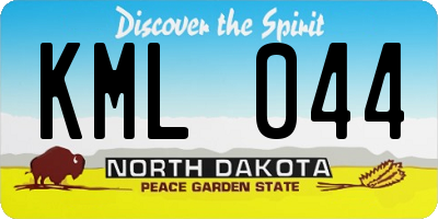 ND license plate KML044