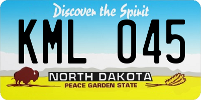 ND license plate KML045